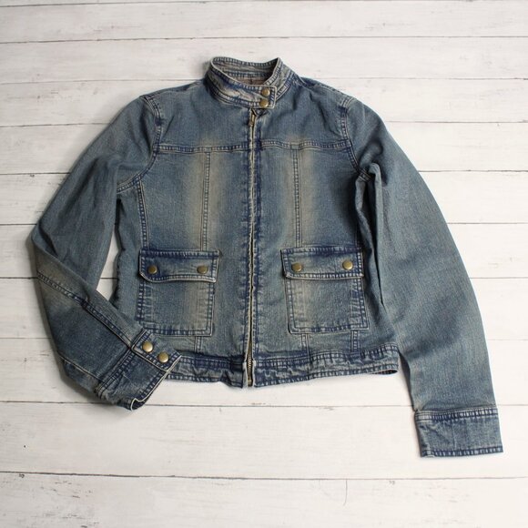 Vintage Limited Too Denim Blue Jean Jacket Girl's Size 14 - Picture 1 of 7